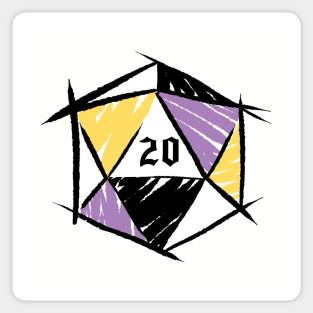 Nonbinary Pride Dice Sticker